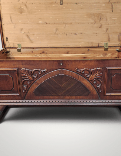 Vintage Cavalier Carved Walnut & Cedar Hope Chest