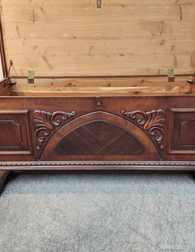 Vintage Cavalier Carved Walnut & Cedar Hope Chest