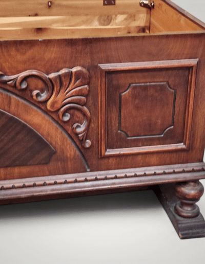 Vintage Cavalier Carved Walnut & Cedar Hope Chest