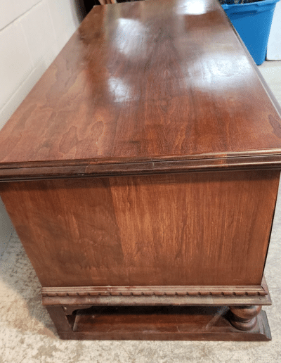 Vintage Cavalier Carved Walnut & Cedar Hope Chest