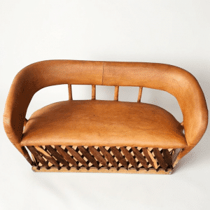 Mexican Equipale Leather Loveseat