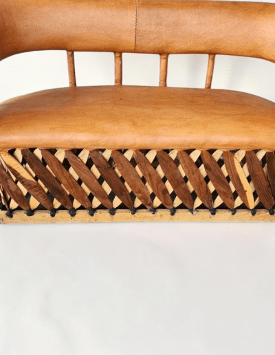 Mexican Equipale Leather Loveseat