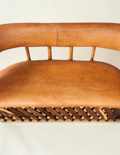 Mexican Equipale Leather Loveseat