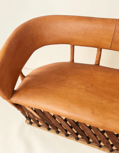 Mexican Equipale Leather Loveseat