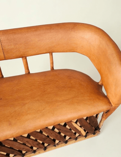 Mexican Equipale Leather Loveseat