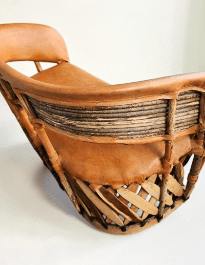 Mexican Equipale Leather Loveseat