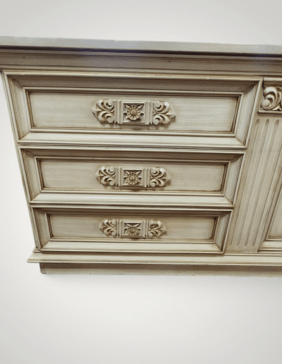 French Provincial Style Distressed Cream Dresser