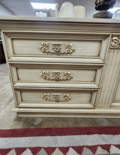 French Provincial Style Distressed Cream Dresser