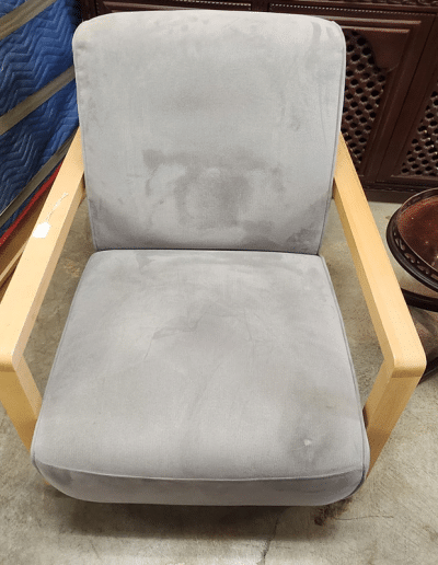 Gray Wooden Arm Swivel Chair