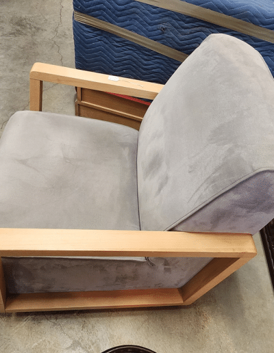 Gray Wooden Arm Swivel Chair