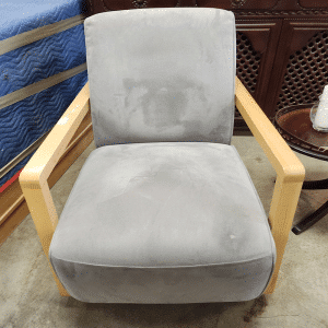 Gray Wooden Arm Swivel Chair