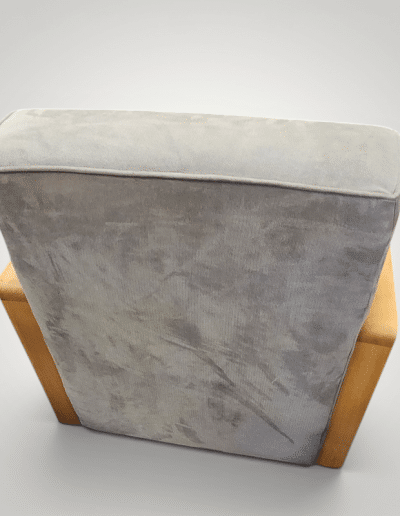 Gray Wooden Arm Swivel Chair