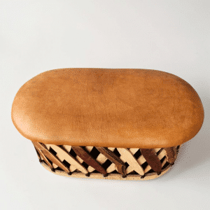 Mexican Equipale Leather Ottoman