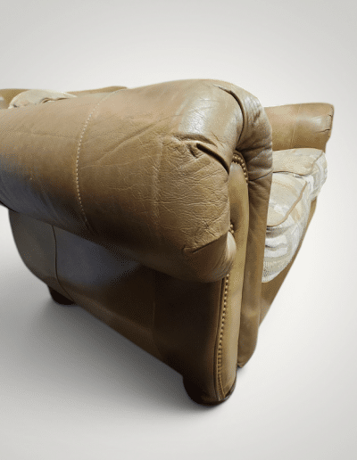 Fabric and Faux Leather Loveseat