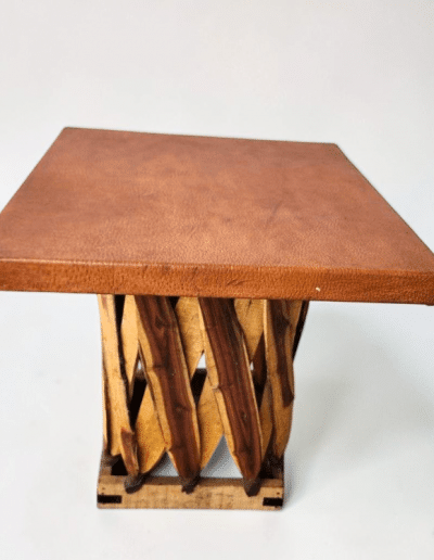 Mexican Equipale Square Leather Side Table