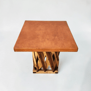 Mexican Equipale Square Leather Side Table