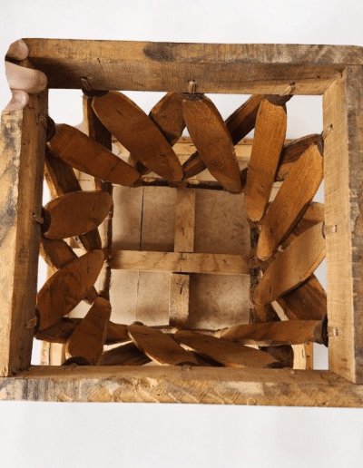 Mexican Equipale Square Leather Side Table