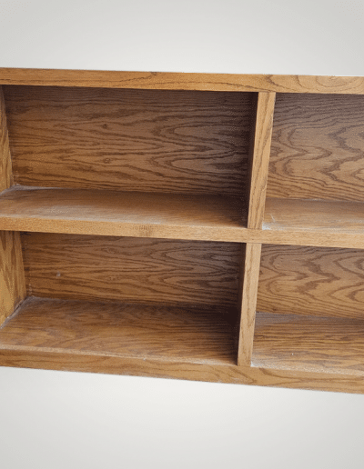 Vintage Horizontal Oak 6-Compartment Bookcase