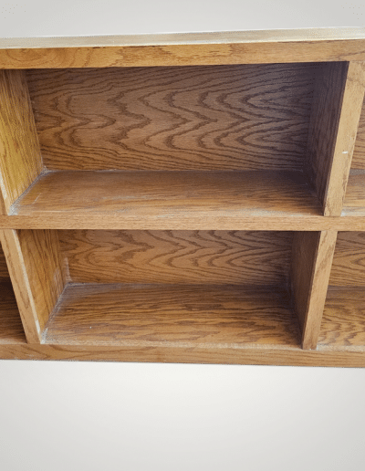 Vintage Horizontal Oak 6-Compartment Bookcase