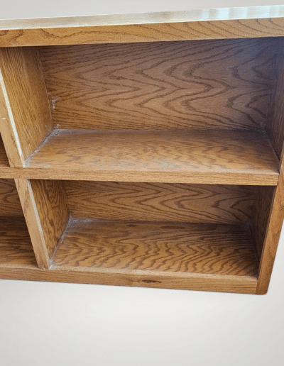 Vintage Horizontal Oak 6-Compartment Bookcase