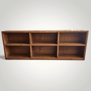 Vintage Horizontal Oak 6-Compartment Bookcase