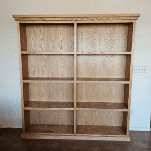 Solid Oak Double-Wide Bookcase