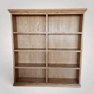 Solid Oak Double-Wide Bookcase