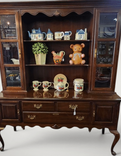 2-Piece Dark Wood Hutch