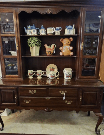 2-Piece Dark Wood Hutch