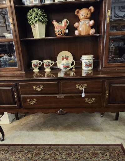 2-Piece Dark Wood Hutch