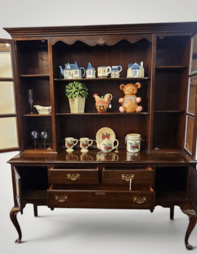 2-Piece Dark Wood Hutch