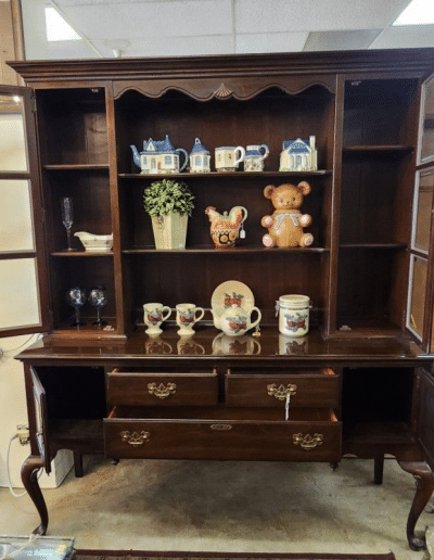 2-Piece Dark Wood Hutch