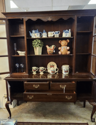2-Piece Dark Wood Hutch