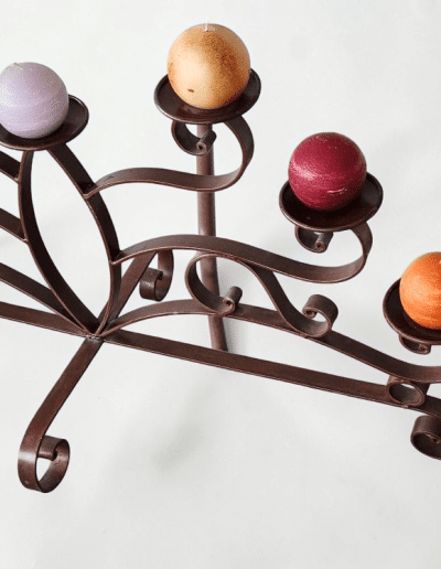 Wrought Iron 7-Cup Candelabra