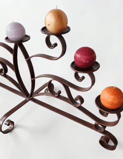 Wrought Iron 7-Cup Candelabra
