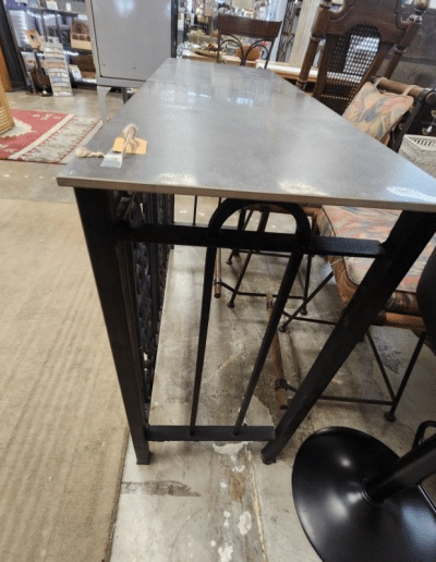 Wrought Iron & Stone Entry Table