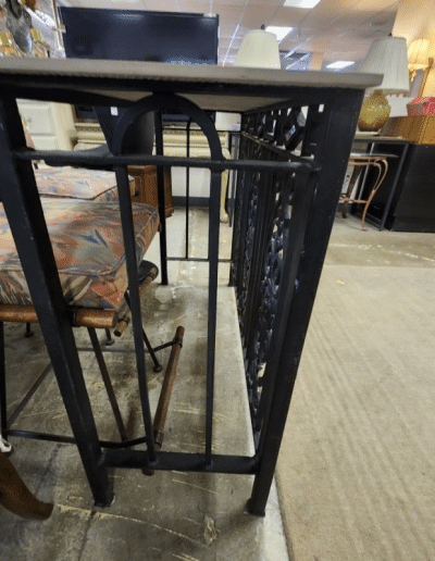 Wrought Iron & Stone Entry Table