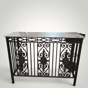 Wrought Iron & Stone Entry Table