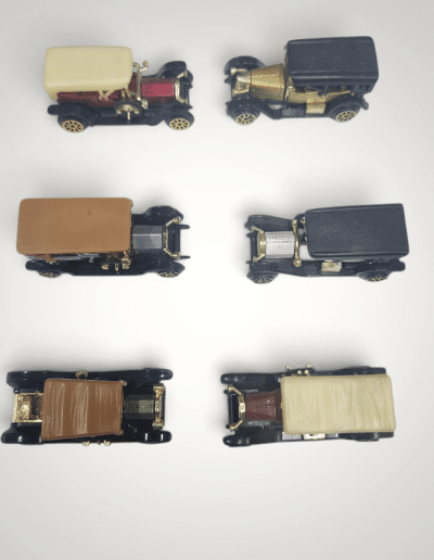 Set of 6 Vintage Miniature Antique Cars – Die-Cast Early 1900s Automobile Models