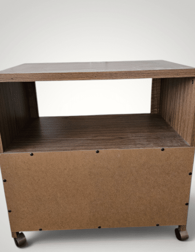 Vintage Faux Oak Rolling Media Cart with Cabinet