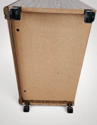 Vintage Faux Oak Rolling Media Cart with Cabinet