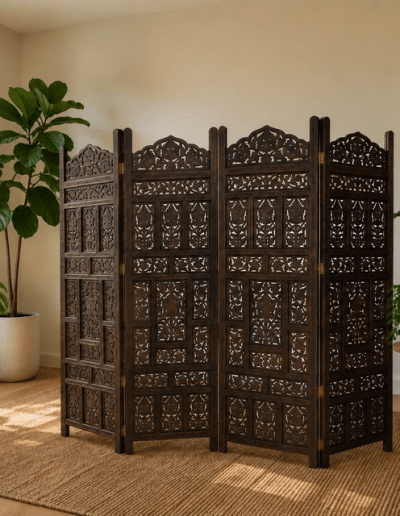 Oriental Carved Wood Screen