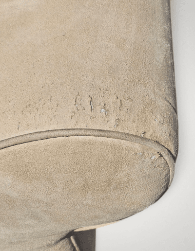 Pottery Barn Tan Suede Rolled-Arm Loveseat