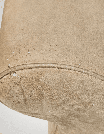 Pottery Barn Tan Suede Rolled-Arm Loveseat