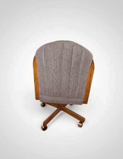 Vintage Mid-Century Style Wood & Tweed Swivel Desk Chair