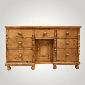 Vintage Solid Pine Kneehole Desk