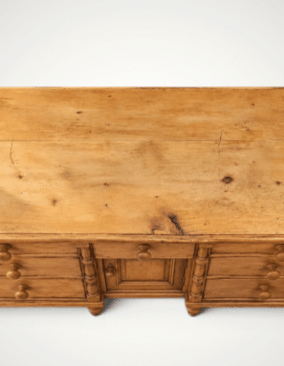 Vintage Solid Pine Kneehole Desk