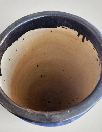 Tall Glazed Ceramic Floor Planter with Fiery Reactive Ombre Glaze