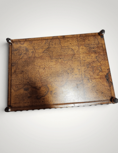 Antique-Style Colonial Map Treasure Box with Brass Nailhead Trim