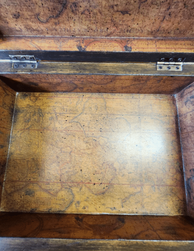 Antique-Style Colonial Map Treasure Box with Brass Nailhead Trim